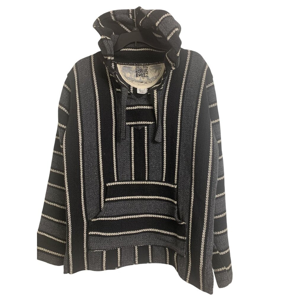 Original Señor Lopez L Hoodie Cotton Pullover Woven‎ Sweatshirt Stripes